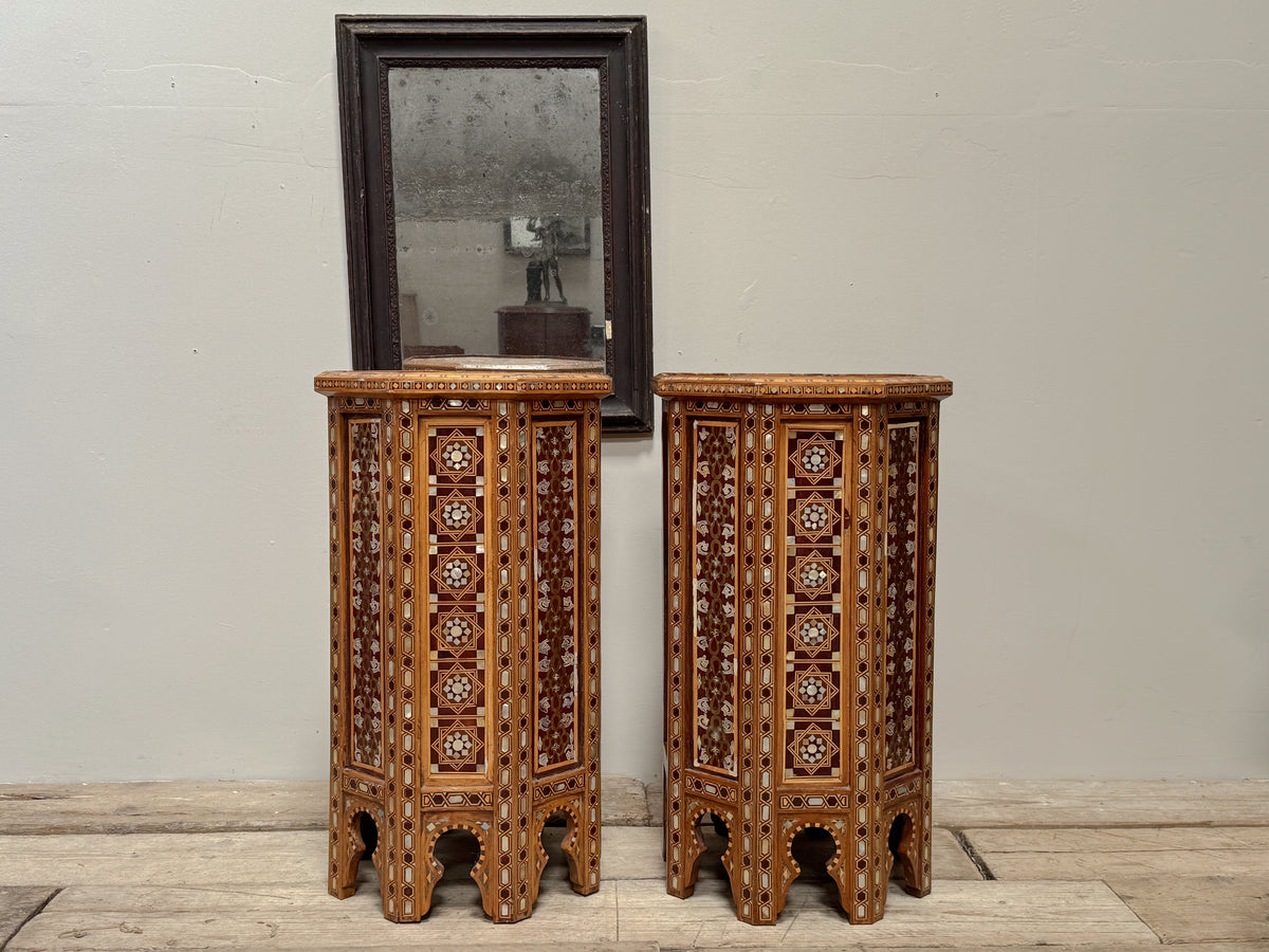 An Pair of Early 20th Century Syrian Inlaid Pedestal Tables