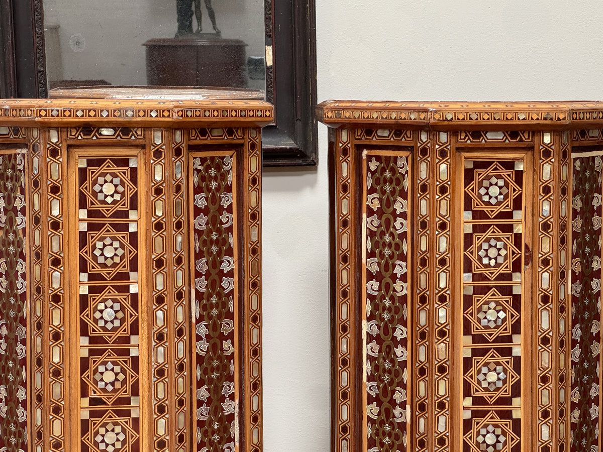 An Pair of Early 20th Century Syrian Inlaid Pedestal Tables