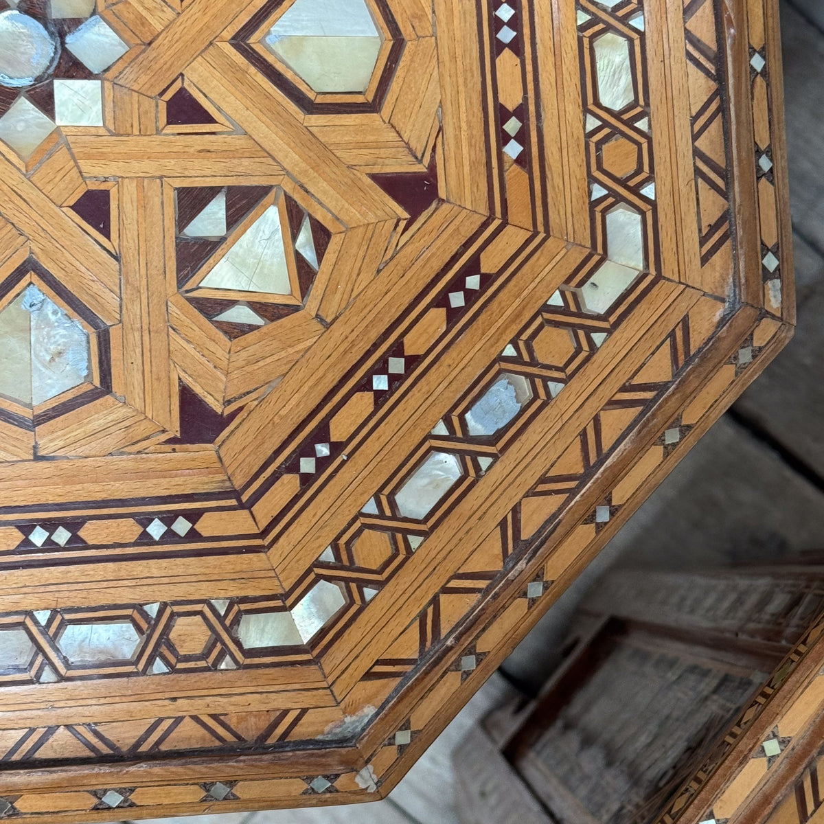 An Pair of Early 20th Century Syrian Inlaid Pedestal Tables