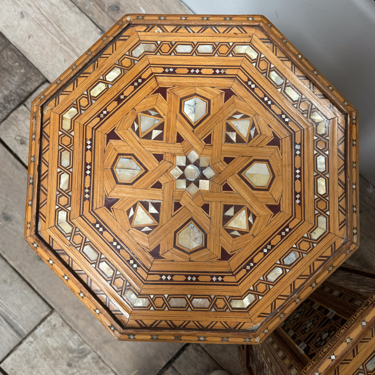 An Pair of Early 20th Century Syrian Inlaid Pedestal Tables