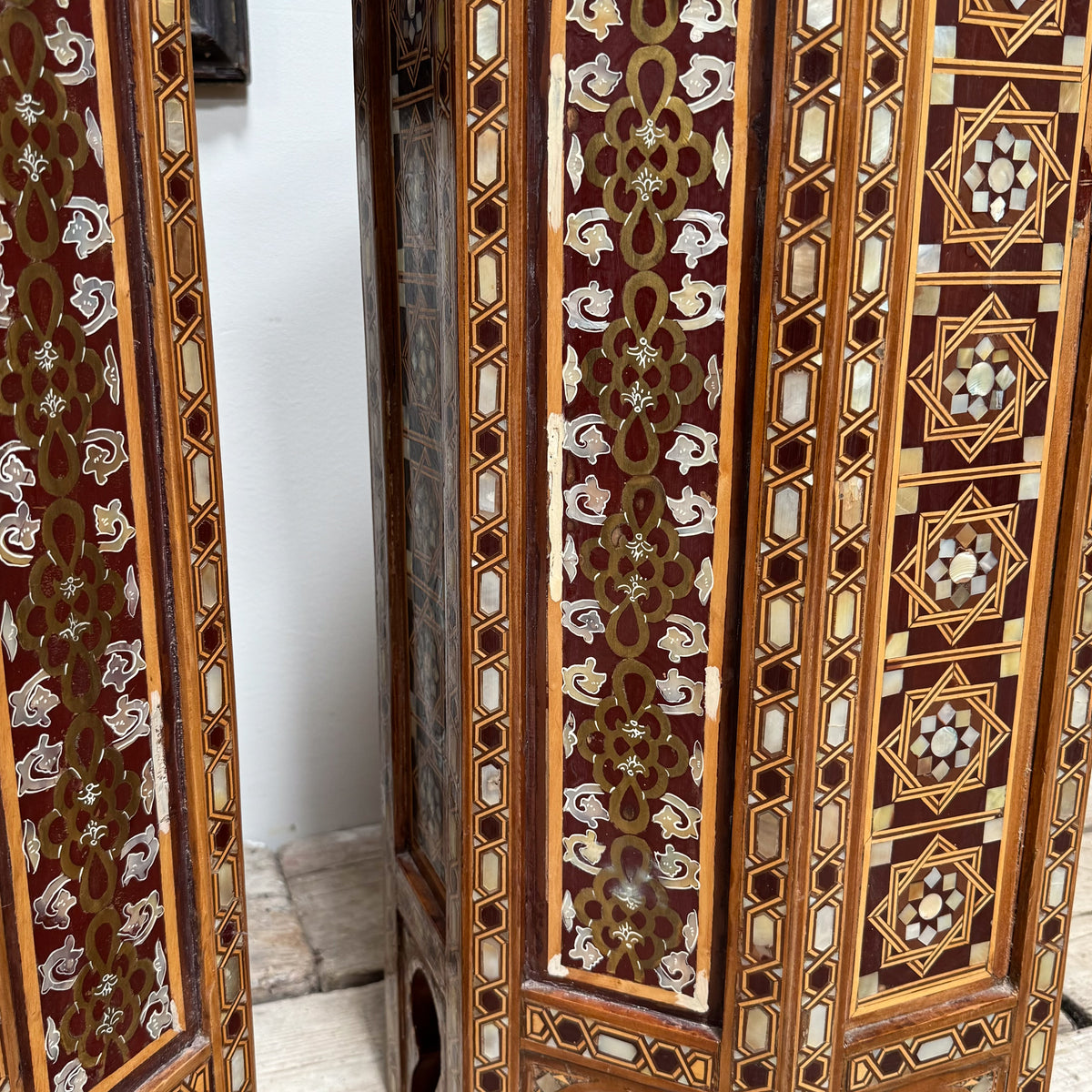 An Pair of Early 20th Century Syrian Inlaid Pedestal Tables