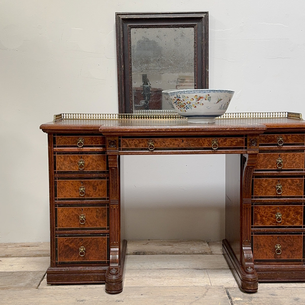 A 19th Century Gillows Amboyna Breakfront Library Desk