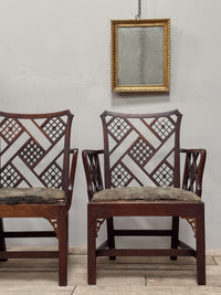 A Rare Set of Four George III Mahogany 'Cockpen' Armchairs