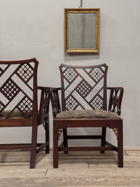 A Rare Set of Four George III Mahogany 'Cockpen' Armchairs