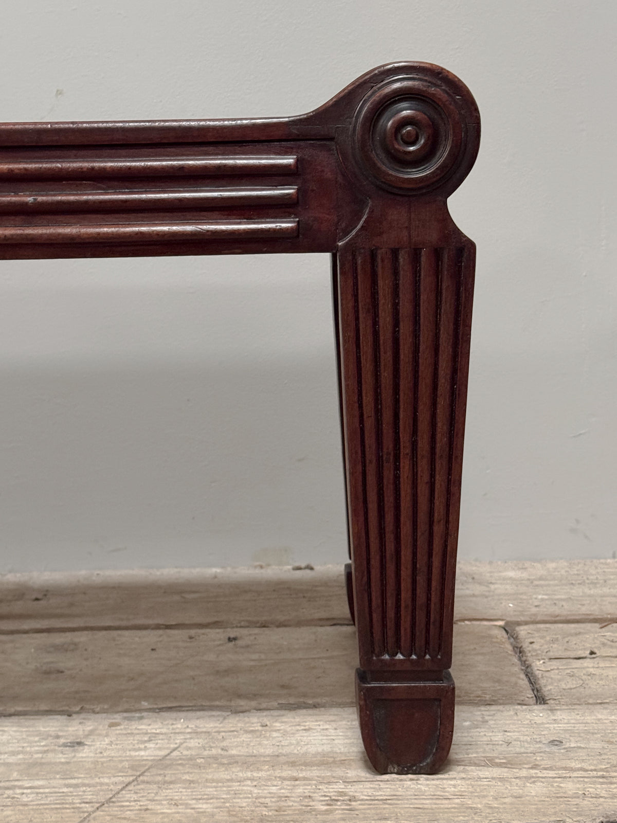 A Regency Mahogany Hall Bench in the manner of Charles Heathcote Tatham