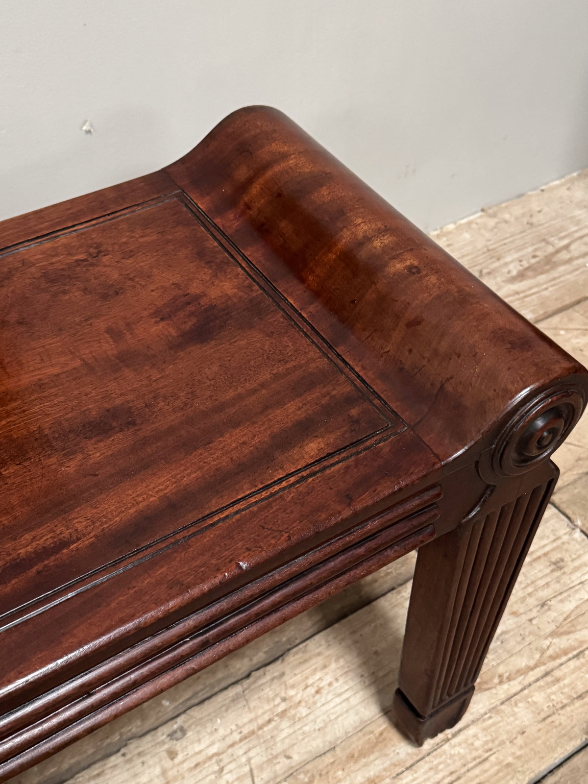 A Regency Mahogany Hall Bench in the manner of Charles Heathcote Tatham