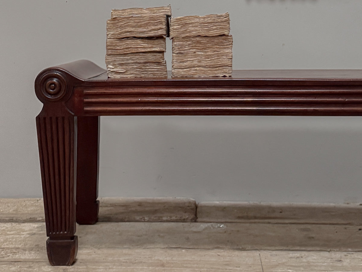 A Regency Mahogany Hall Bench in the manner of Charles Heathcote Tatham