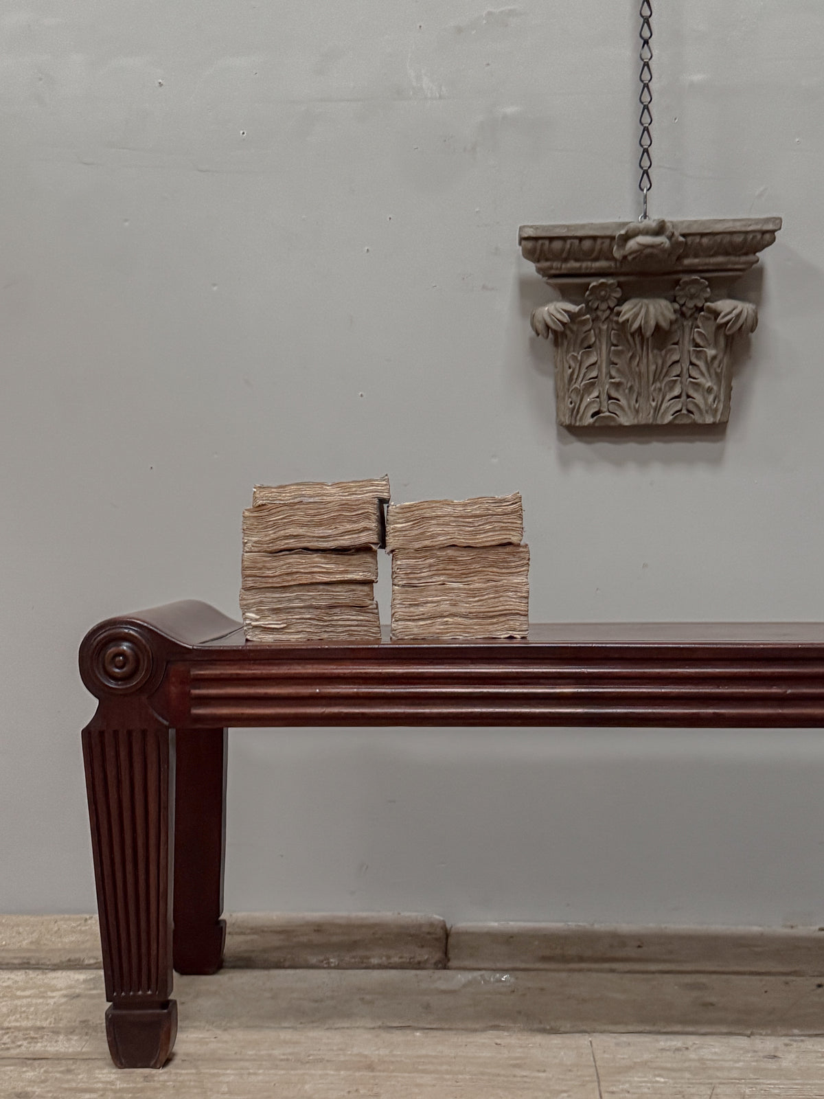 A Regency Mahogany Hall Bench in the manner of Charles Heathcote Tatham