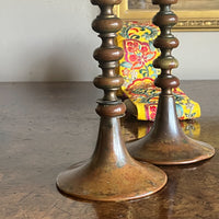 A Pair Early 19th Century Brass Candlesticks