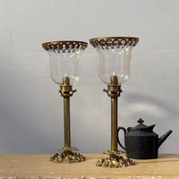 A Pair of Late 19th Century Ormolu Hurricane Lanterns