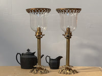 A Pair of Late 19th Century Ormolu Hurricane Lanterns