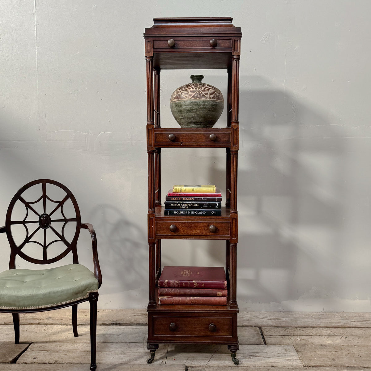 A Regency Mahogany Etageré Bookcase