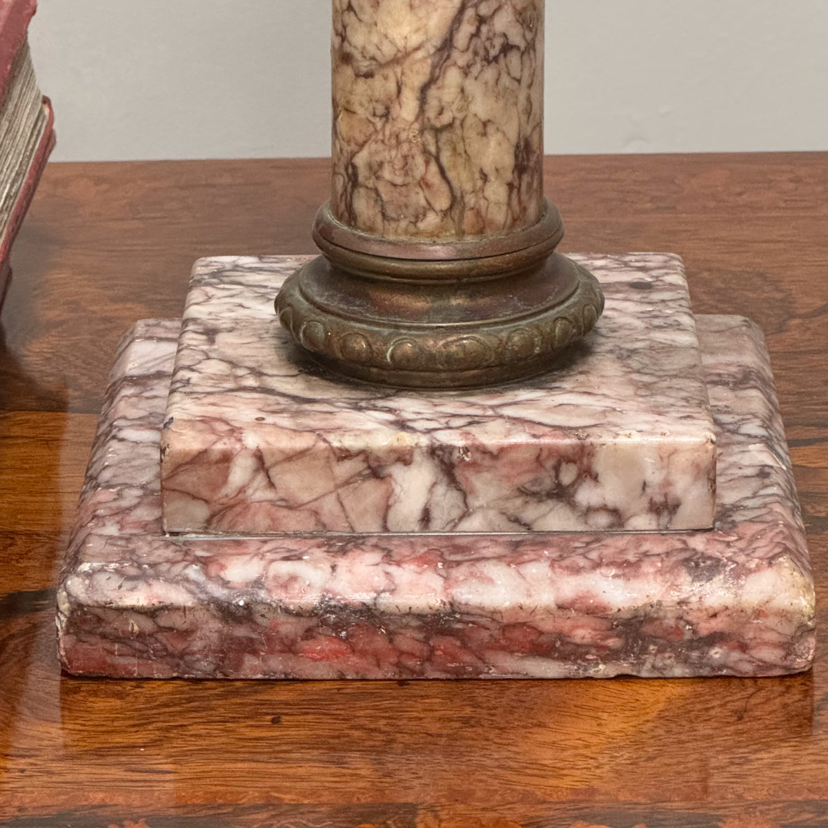 A Mid 19th Century Marble Column Lamp