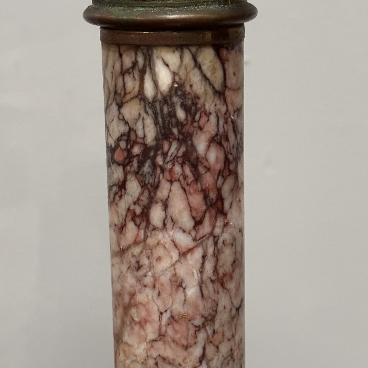 A Mid 19th Century Marble Column Lamp