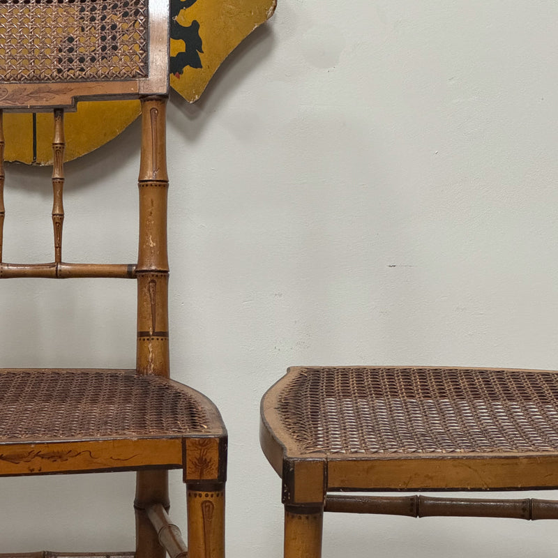 A Pair of Regency Faux Bamboo Chairs