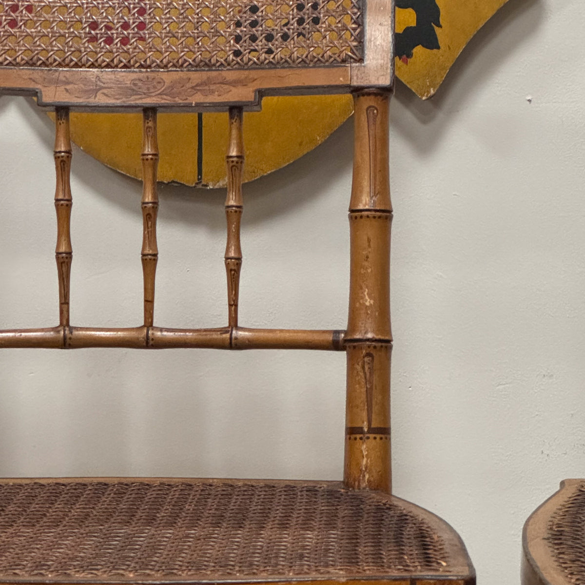 A Pair of Regency Faux Bamboo Chairs