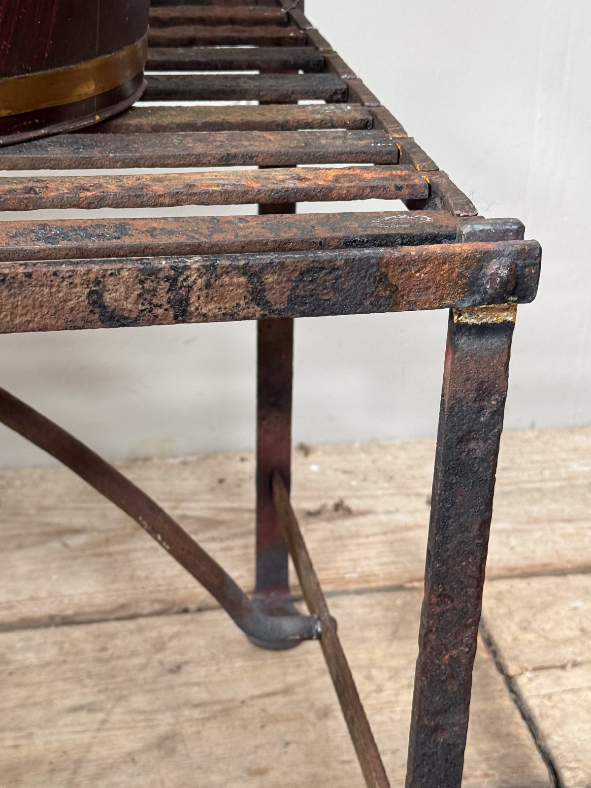 A Pair of Wrought Iron Strapwork Benches