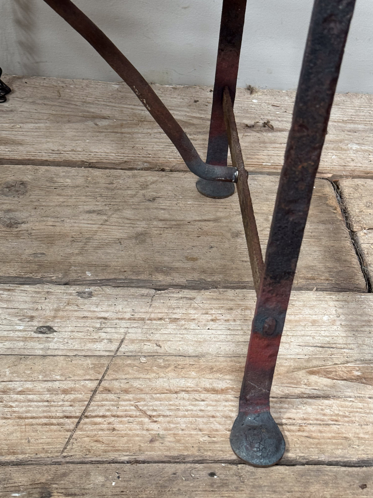 A Pair of Wrought Iron Strapwork Benches