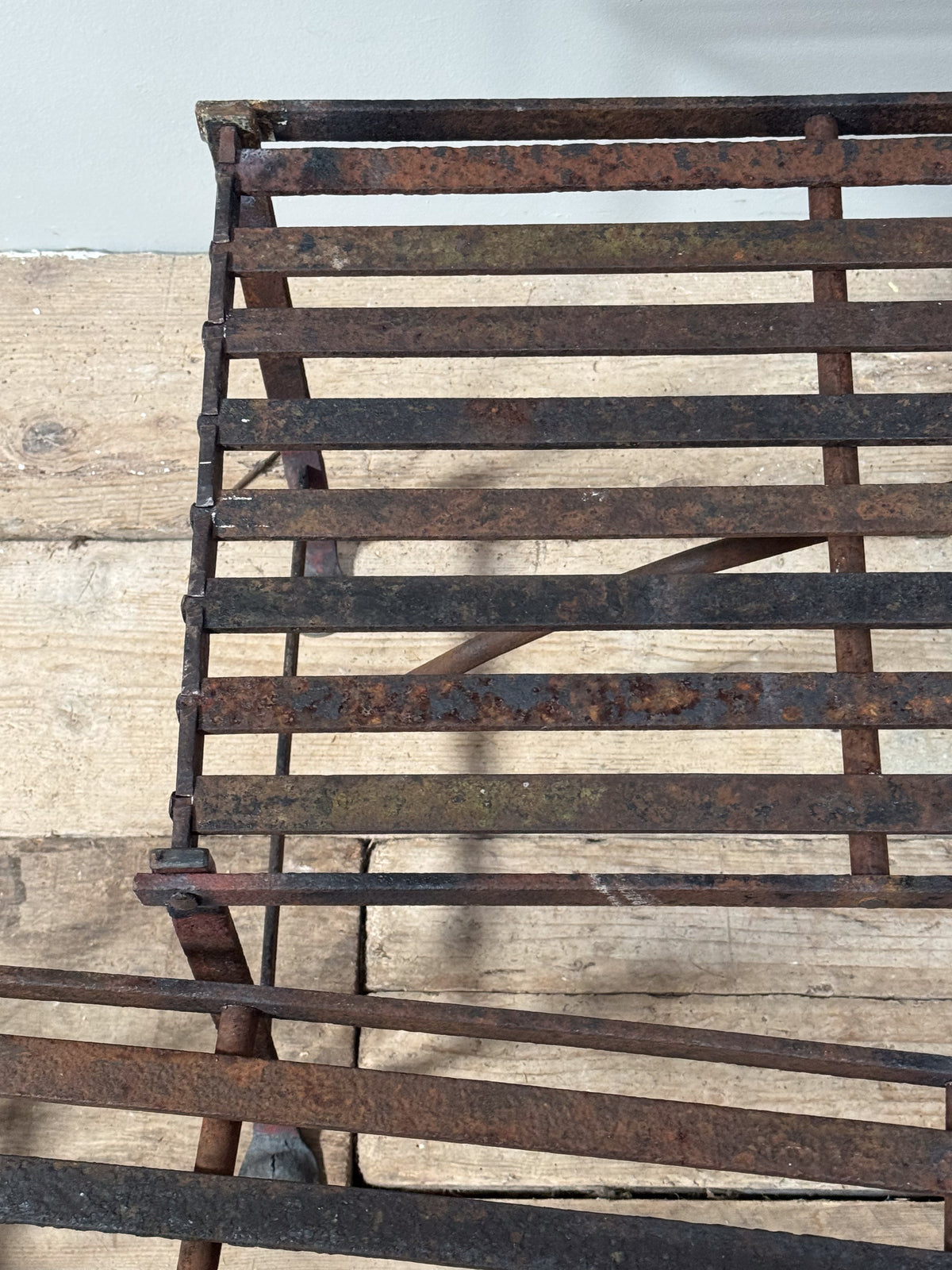 A Pair of Wrought Iron Strapwork Benches