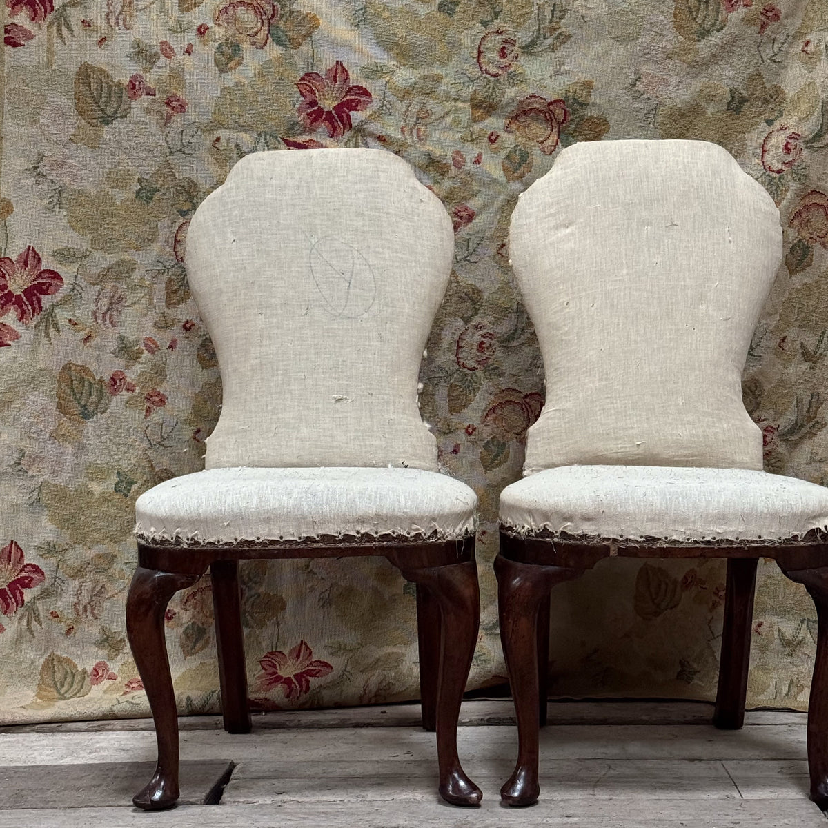 A Pair of George II Walnut Side Chairs