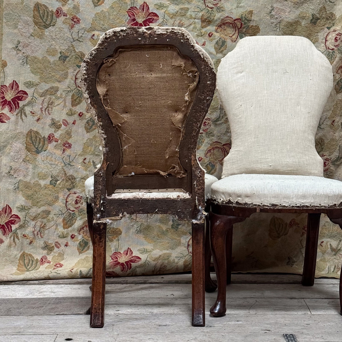 A Pair of George II Walnut Side Chairs