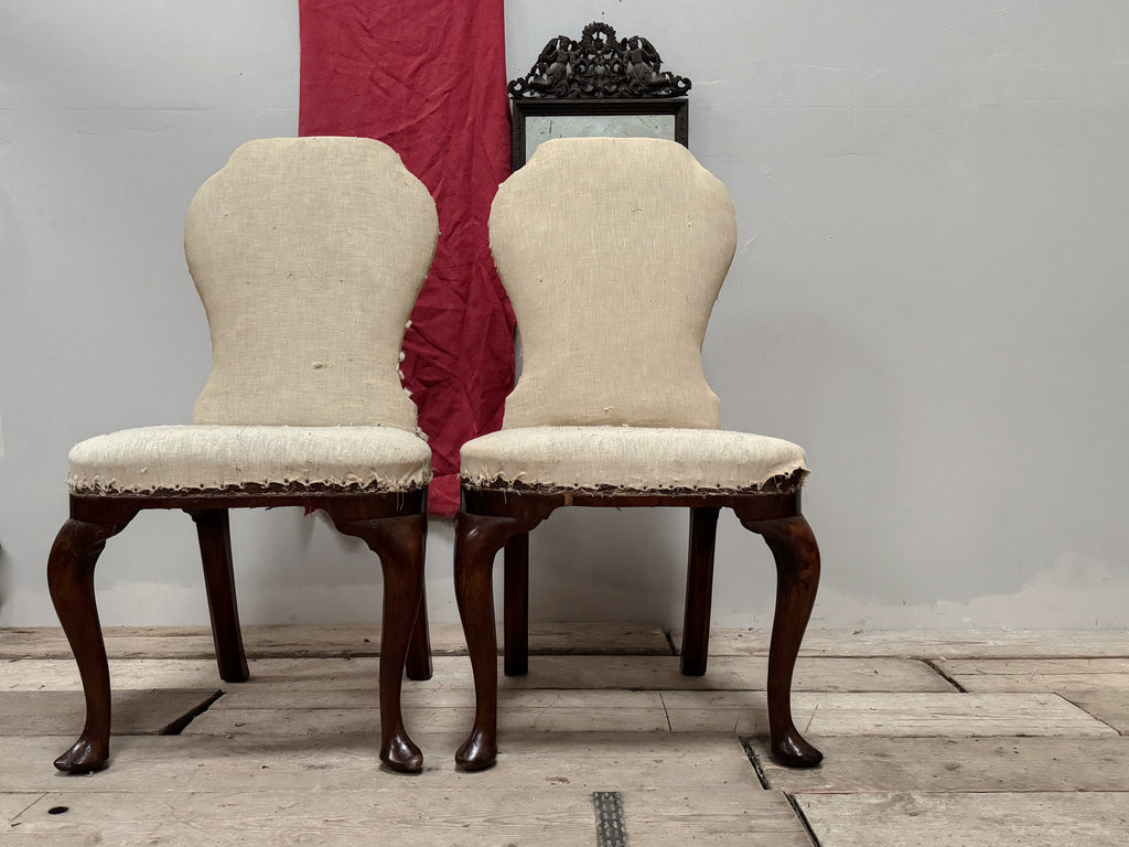 A Pair of George II Walnut Side Chairs