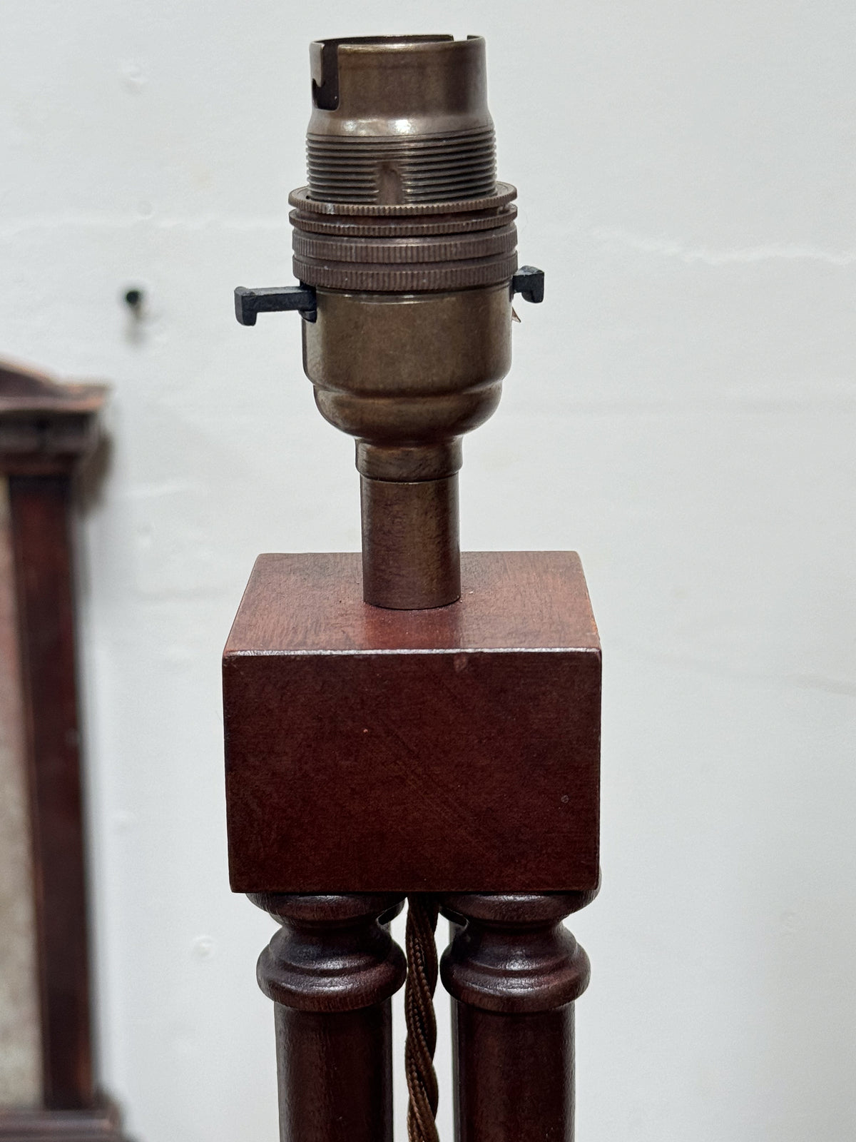 A Pair of Mahogany Cluster Column Lamps