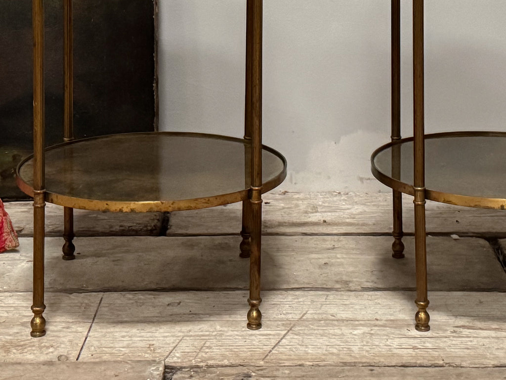 A Pair of Mid Century Maison Baguès Mirrored Side Tables