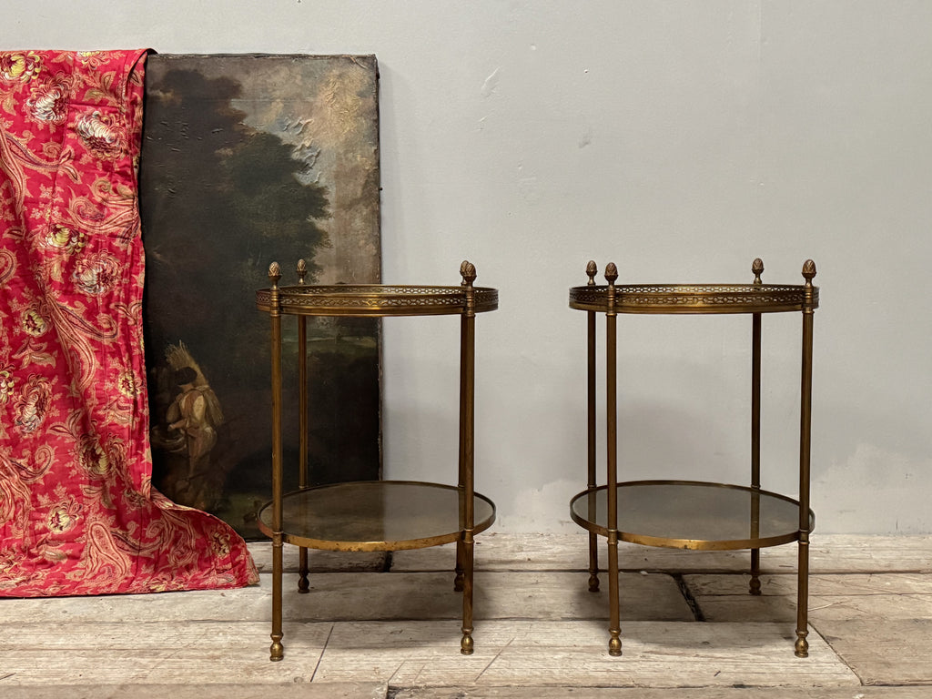 A Pair of Mid Century Maison Baguès Mirrored Side Tables