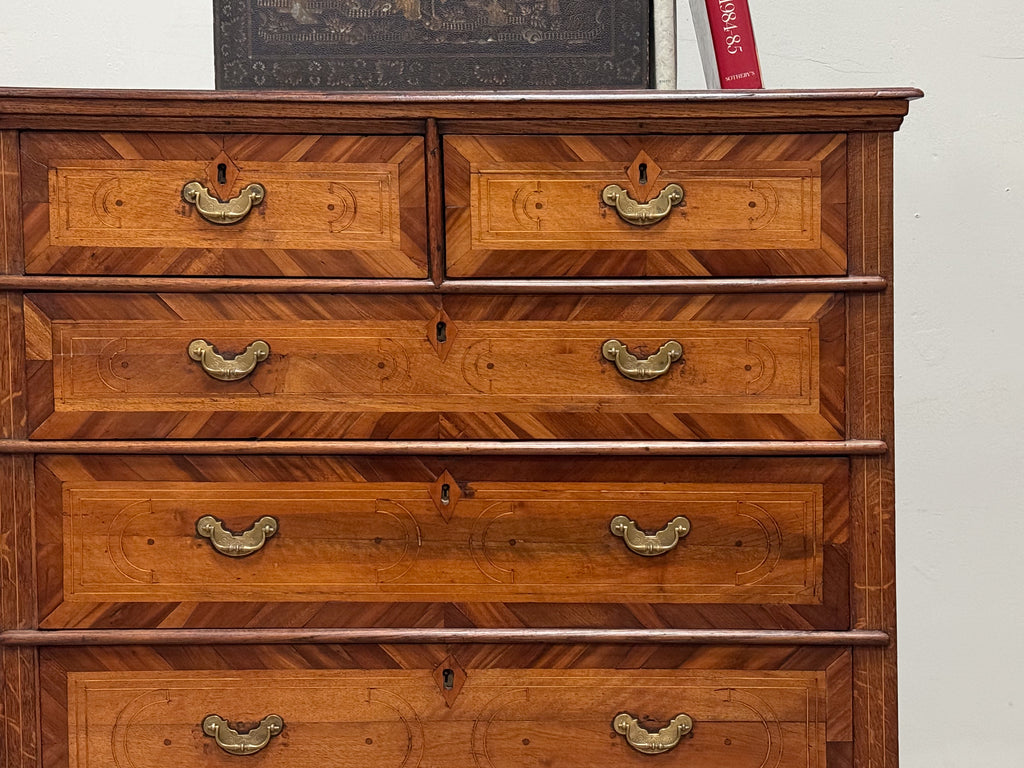 A William & Mary Period Oak Inlaid Chest of Drawers