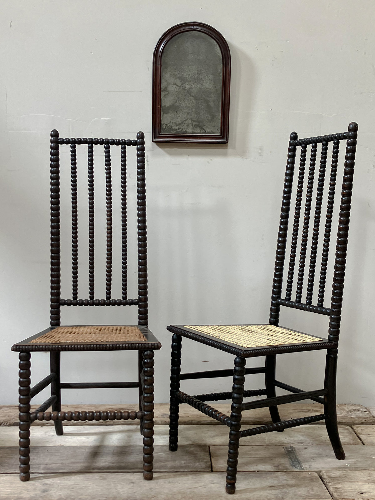 Late 19th Century High Backed Bobbin Chairs