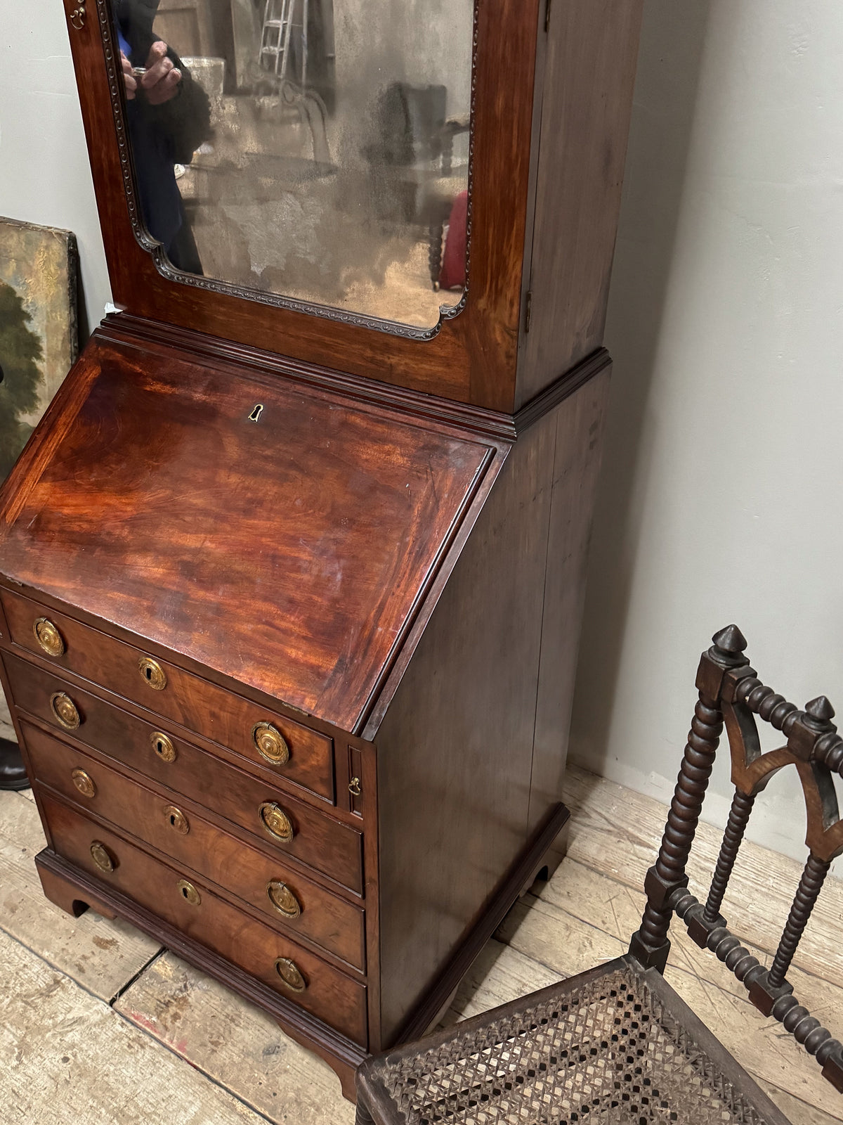 A George II Mahogany Secretaire Bookcase