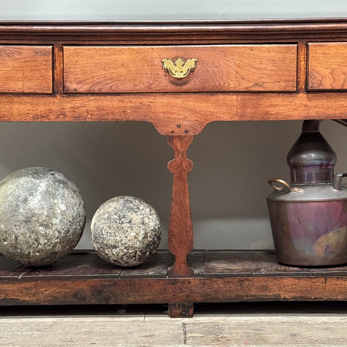 An 18th Century Oak Pot Board Dresser and Rack