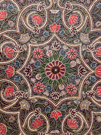 A 19th Century Azerbaijan Silkwork Panel on Table