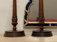 A Large Pair of Late 19th Century Mahogany Column Lamps