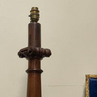 A Large Pair of Late 19th Century Mahogany Column Lamps