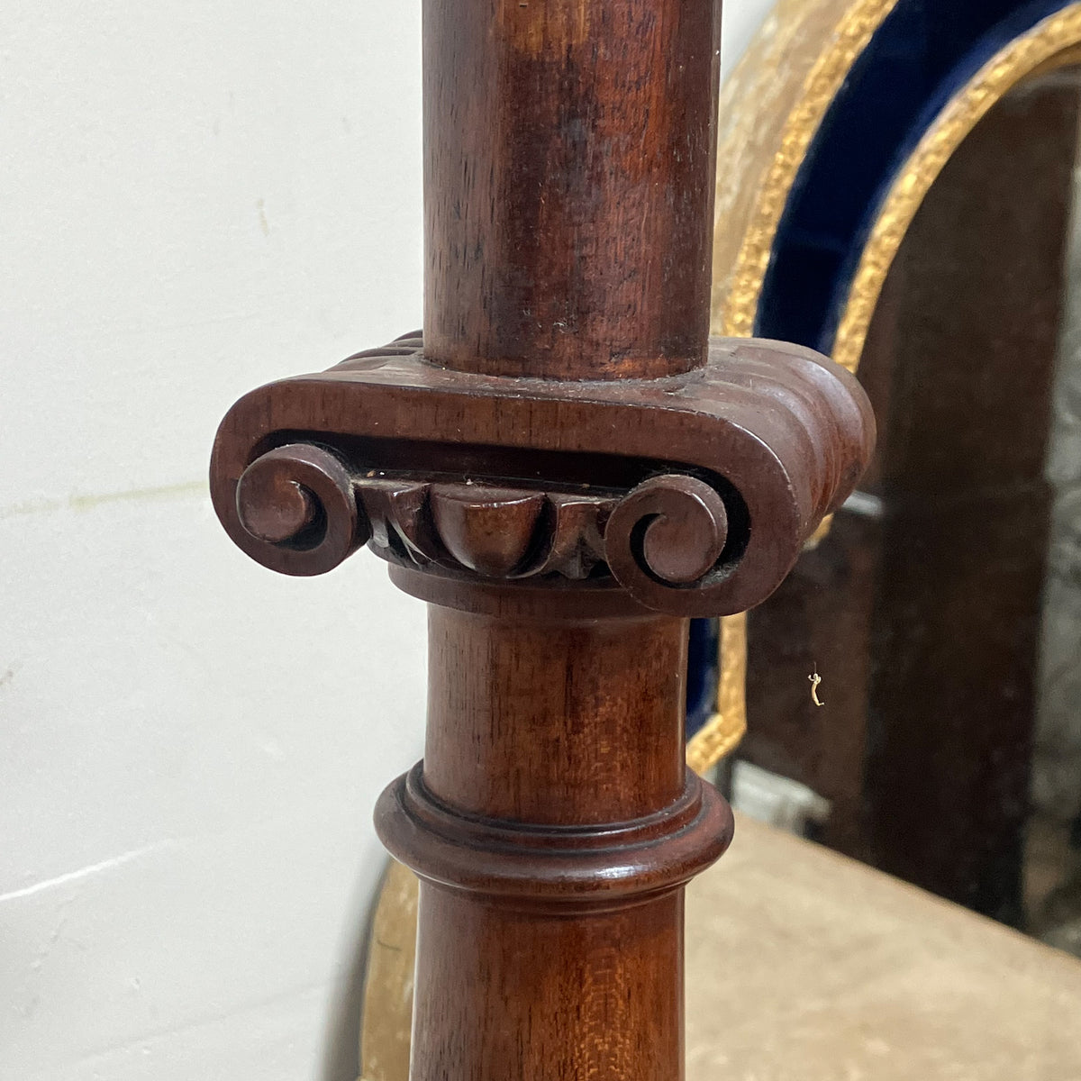 A Large Pair of Late 19th Century Mahogany Column Lamps