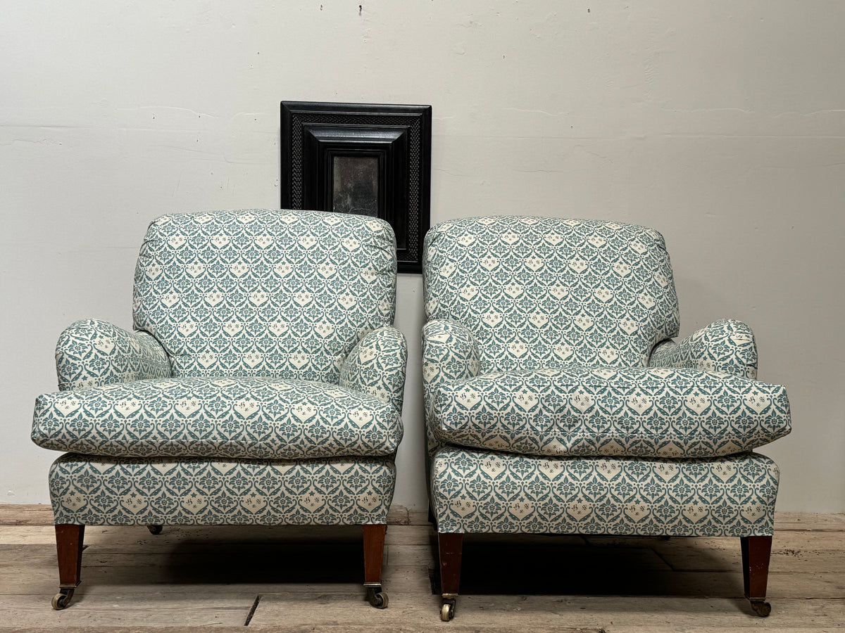 A Pair of Early 20th Century Howard & Sons 'Bridgewater' Armchairs