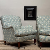 A Pair of Early 20th Century Howard & Sons 'Bridgewater' Armchairs