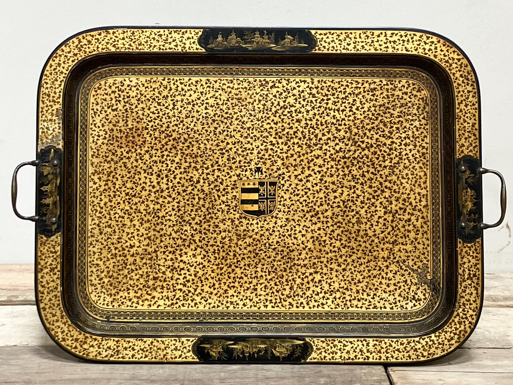 An Exceptional Regency Japanned Tray on Stand