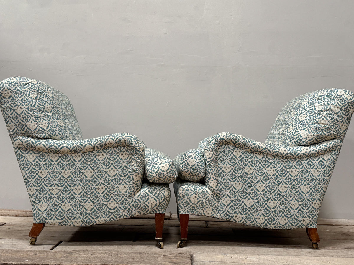 A Pair of Early 20th Century Howard & Sons 'Bridgewater' Armchairs