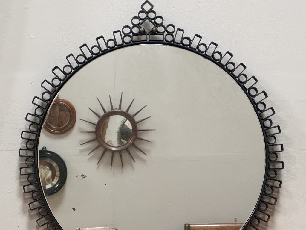 A Mid Century Steel Frame Mirror