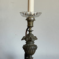 A French 19th Century Bronze Candlestick Lamp