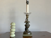 A French 19th Century Bronze Candlestick Lamp