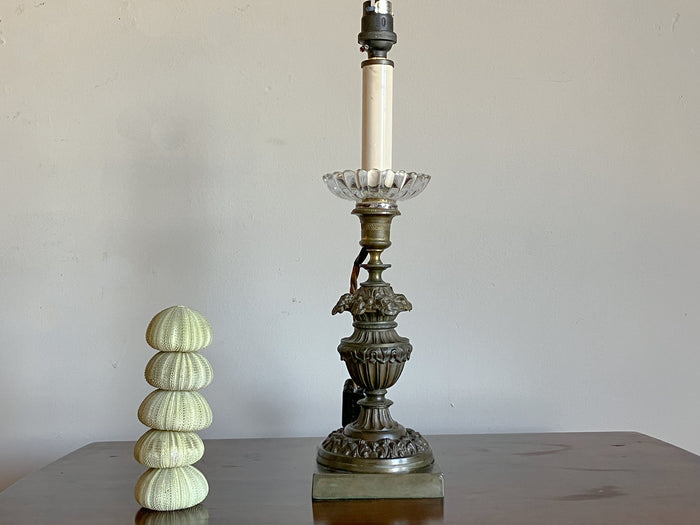 A French 19th Century Bronze Candlestick Lamp