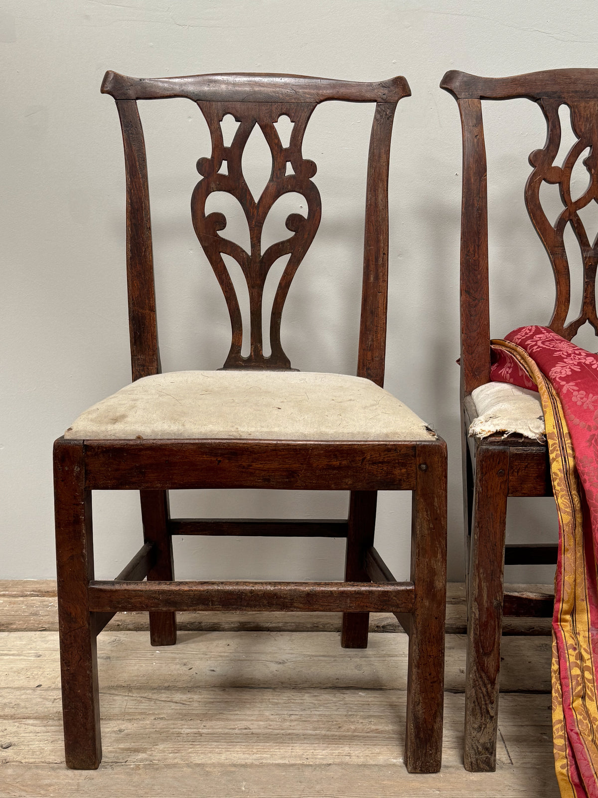 A Pair of Early George III Oak Chairs