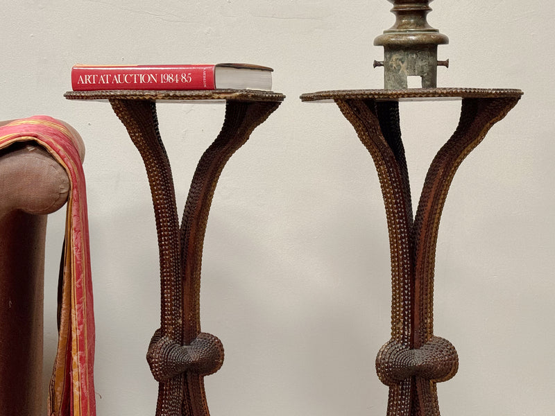 A Pair of 19th Century Tramp Art Stands