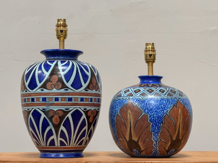 Chameleon Ware Vase Lamps