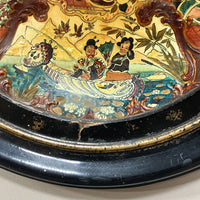 An Early 20th Century Enamel Painted Framed Plate