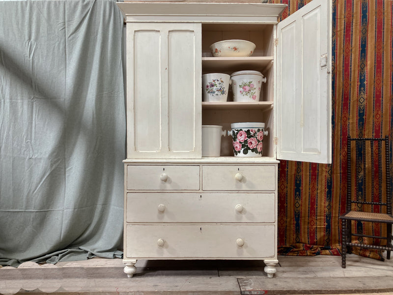 A Mid 19th Century Painted Pine Housekeepers Cupboard